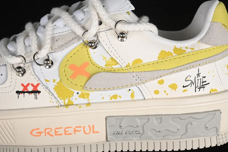 All categories Nk Air Force 1 Air Force series Nk Air Force 1 Fontanka Air Force low-top Nk Air Force 1 Fontanka New fashion style Graffiti emoticon pack Air Force One customized deconstructed strap low-top casual sneakers DV6984-001